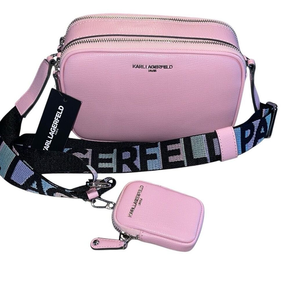 Karl Lagerfeld Paris Maybelle Camera Crossbody Bag Blush Pink NWT